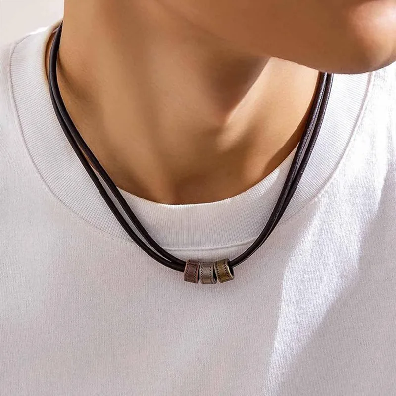 Läder Man Fashion Halsband