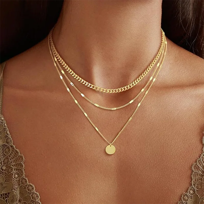 Kvinnor guldpläterade kvinnor mode halsband
